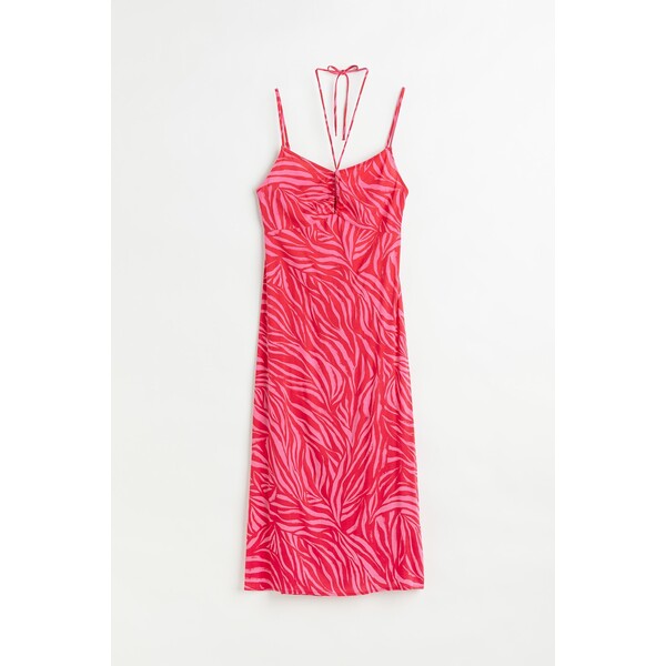 H&M Sukienka z odkrytymi plecami - 1081903001 Czerwony/Zeberka