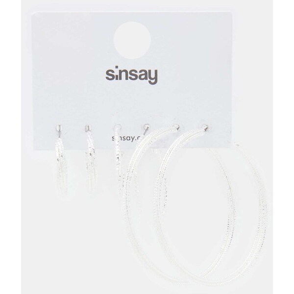 Sinsay Kolczyki 3 pack 6067Z-SLV