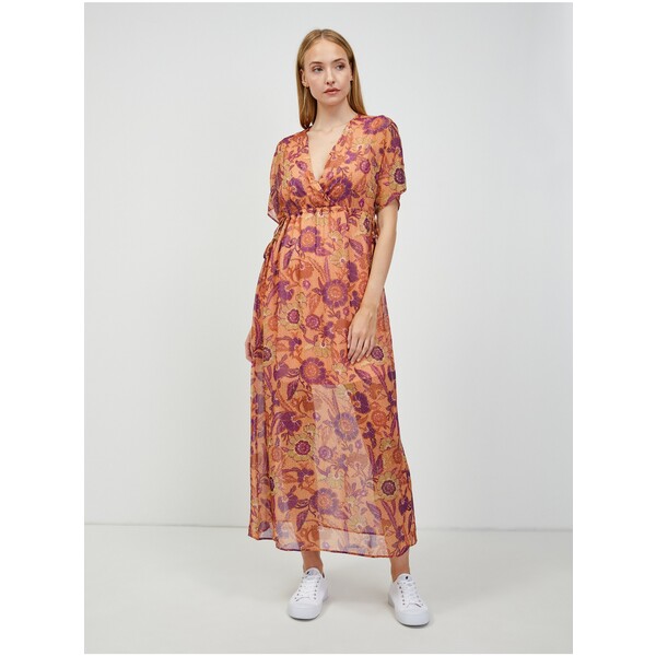 Orsay Pomarańczowa sukienka maxi w kwiaty 462128-98