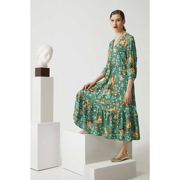Medicine Sukienka z kolekcji Eviva L'arte kolor turkusowy