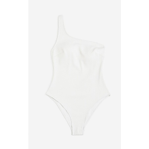 H&M Kostium kąpielowy na jedno ramię - Bez rękawów - 1016975004 Biały