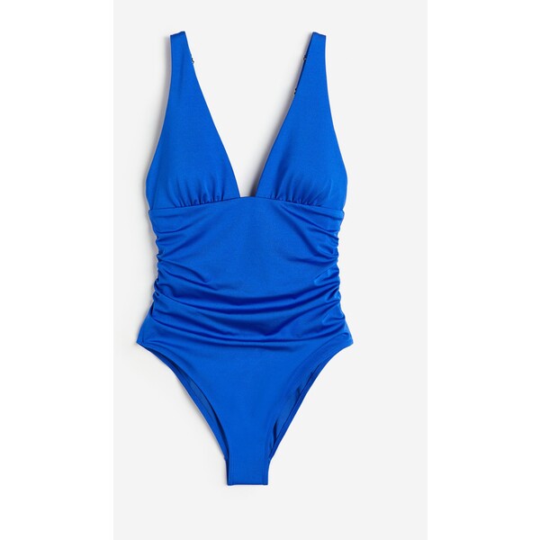 H&M Modelujący kostium kąpielowy - Dekolt w serek - Bez rękawów - 0928359011 Jaskrawoniebieski