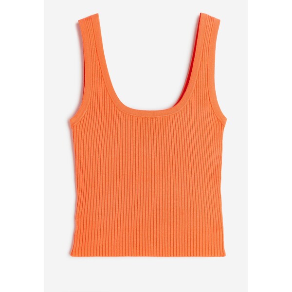 H&M Koszulka z dzianiny w prążki - 1121065011 Pomarańczowy