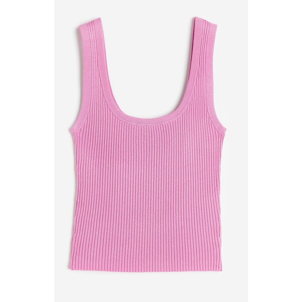 H&M Koszulka z dzianiny w prążki - 1121065011 Różowy
