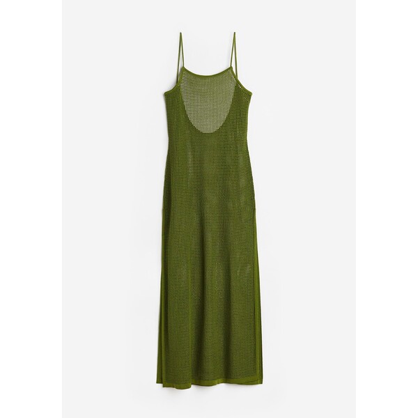 H&M Sukienka plażowa o wyglądzie szydełkowej robótki - Kwadratowy dekolt - Bez rękawów - 1145299002 Zielony