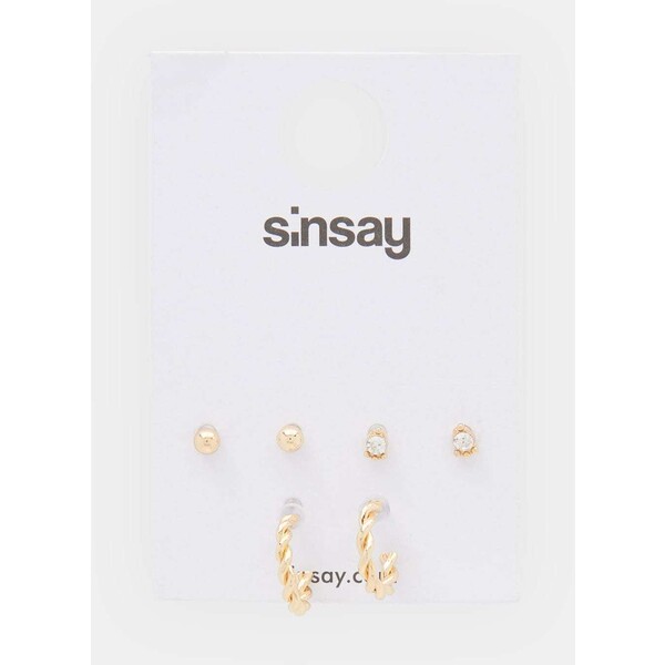 Sinsay Kolczyki 3 pack 084BC-GLD