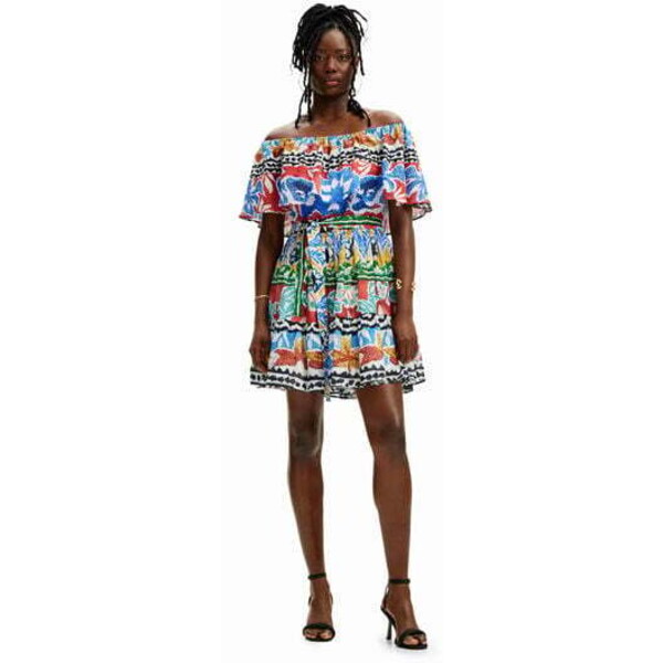 Desigual Krótka sukienka z etnicznym wzorem Stella Jean 24SWVW959019