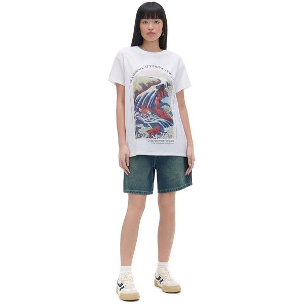 Cropp Biały t-shirt z printem twórcy mangi 9636Y-00X