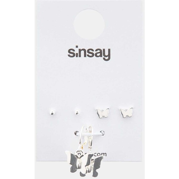 Sinsay Kolczyki 3 pack 082BC-SLV