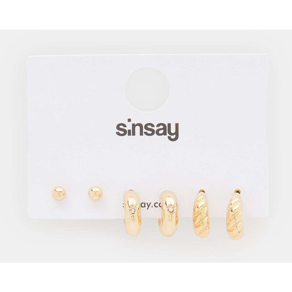 Sinsay Kolczyki 3 pack 6195Z-GLD