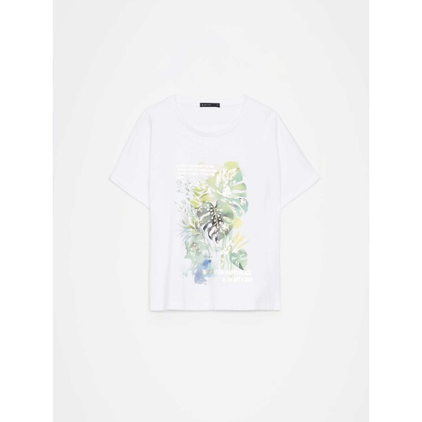 Mohito T-shirt z roślinnym printem 785AM-00X