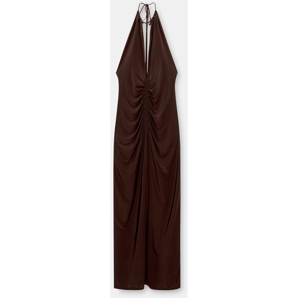 Pull&Bear Długa sukienka z odkrytymi plecami i dekoltem halter 3390/470