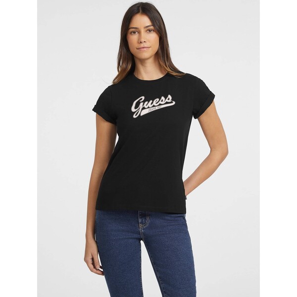 GUESS JEANS Klasyczny T-shirt Logo Script W4YI13J1314-JBLK