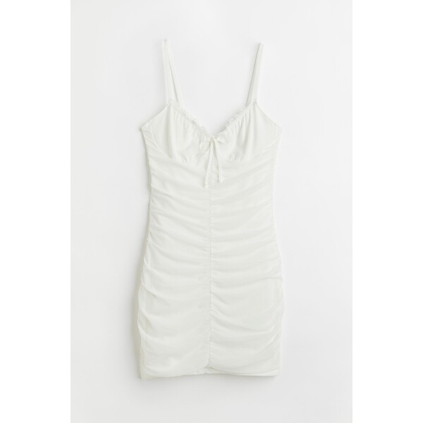 H&M Drapowana sukienka - Dekolt w serduszko - Bez rękawów - 1065968001 Biały