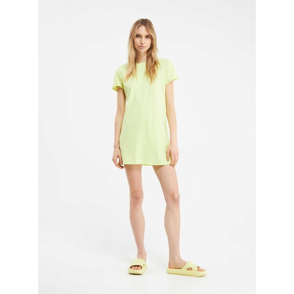 Terranova T-shirt oversize w jednolitym kolorze Limonkowy SAB0052493001S092