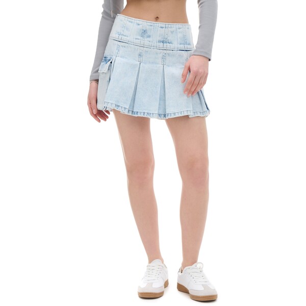 Cropp Jeansowa spódnica mini w plisy 0341Z-05J