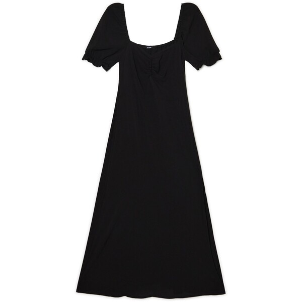 Cropp Czarna gładka sukienka midi 1434S-99X