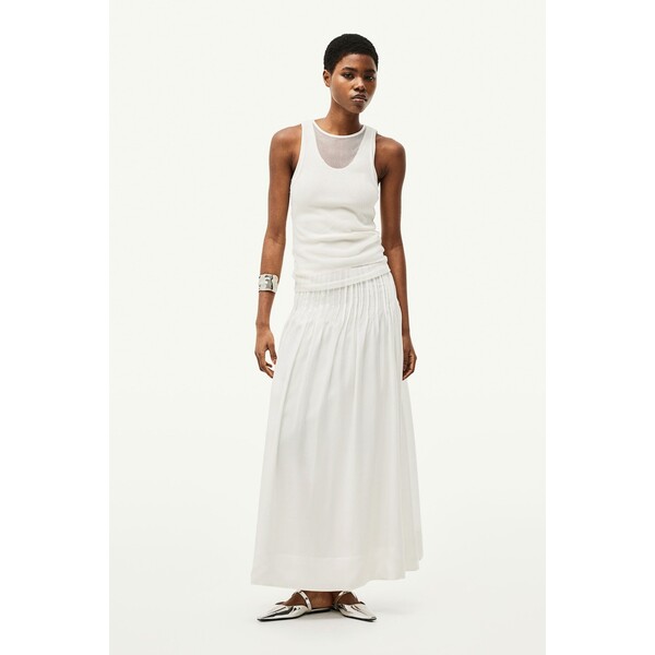 H&M Spódnica ze szczypankami - Wysoka talia - Midi - 1226961001 Biały
