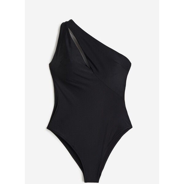 H&M Kostium kąpielowy na jedno ramię High-leg - Asymetryczny dekolt - Bez rękawów - 1154241001 Czarny