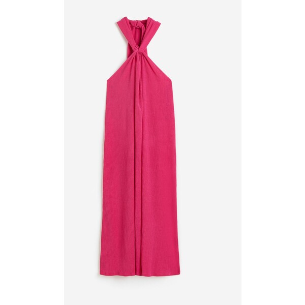 H&M Długa sukienka z mocowaniem na karku - Mocowanie na szyi - Bez rękawów - 1183137001 Wiśniowy