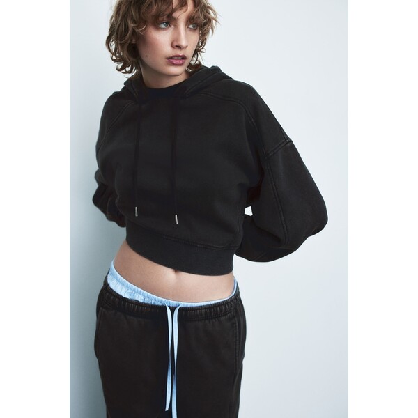 H&M Bluza oversize z kapturem - Okrągły dekolt - Długi rękaw - 1194882001 Czarny