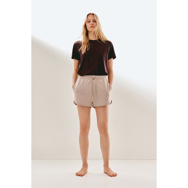 H&M Bawełniany T-shirt - Okrągły dekolt - Krótki rekaw - 0963662117 Burgundowy