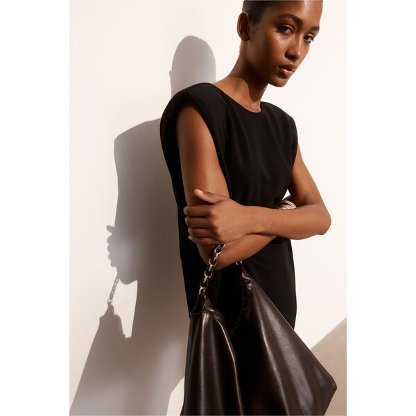 H&M Sukienka mini z odkrytymi plecami - Okrągły dekolt - Bez rękawów - 1250590001 Czarny