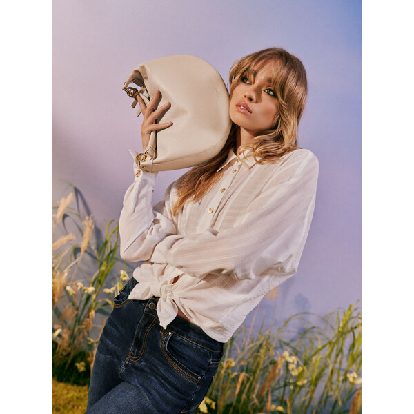 Taranko Skórzana torebka w kolorze ecru R4TO19A