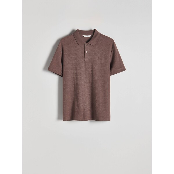 Reserved Strukturalna koszulka polo comfort fit YW042-08X