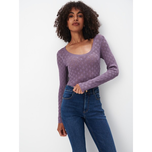 Mohito Dopasowany fioletowy sweter 139AN-48X