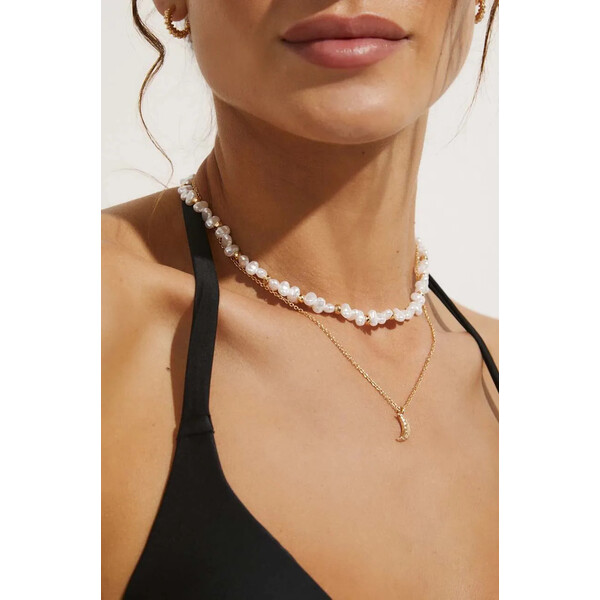 Medicine Naszyjnik damski z koralikami i zawieszką kolor złoty