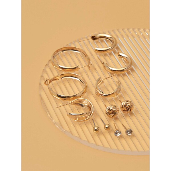 Sinsay Kolczyki 6 pack 9846F-GLD