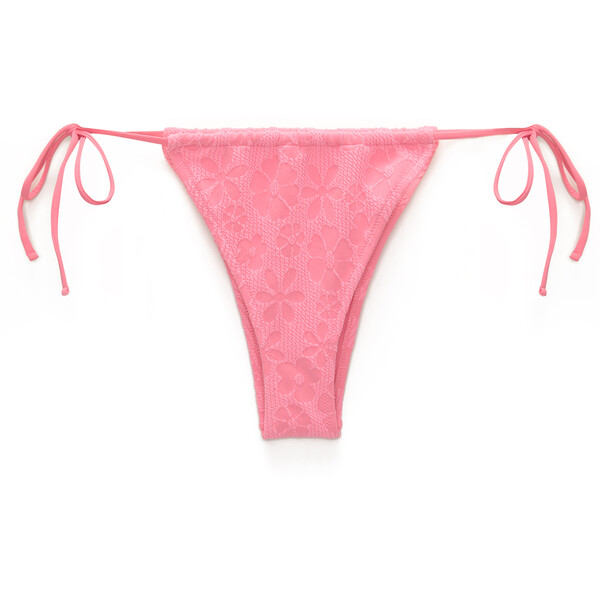 Pull&Bear Dół od bikini z tkaniny z fakturą we wzór w kwiaty 3803/442