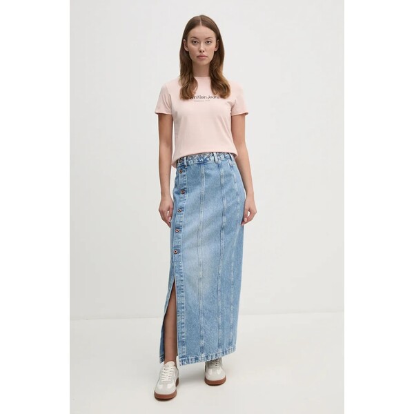 Pepe Jeans spódnica jeansowa MIDI SKIRT UHW EMBRO PL901166