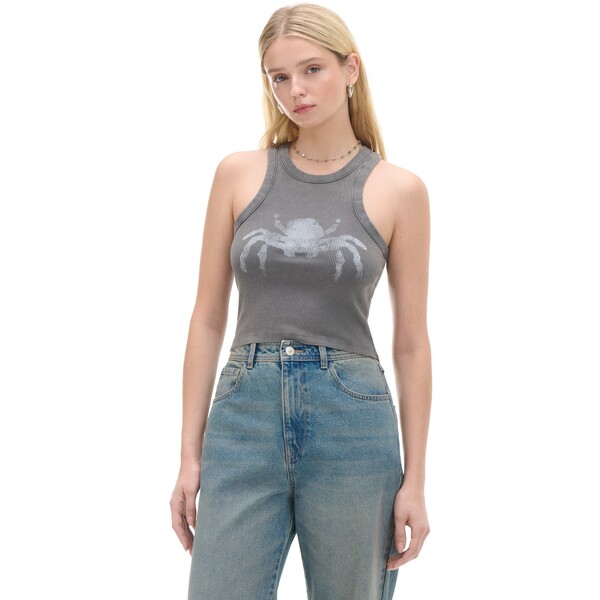 Cropp Prążkowany top z pająkiem 023AS-90M