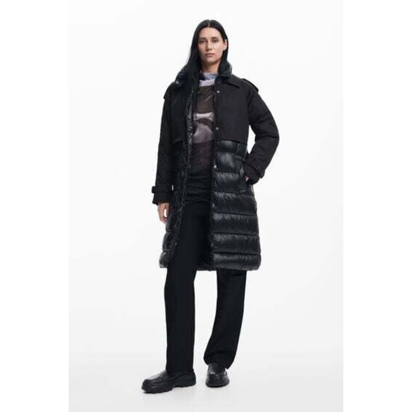 Desigual Pikowany płaszcz łączony 24WWEW922000