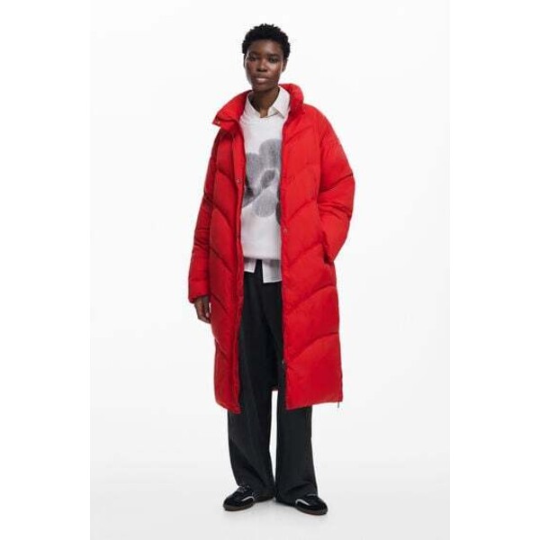 Desigual Długi pikowany płaszcz 24WWEWA93092