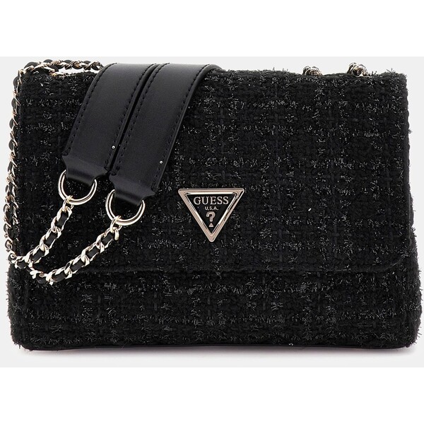 GUESS Tweedowa torebka crossbody model Giully HWBG8748200-BLA