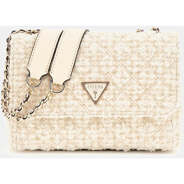 GUESS Tweedowa torebka crossbody model Giully HWAT8748200-IVO