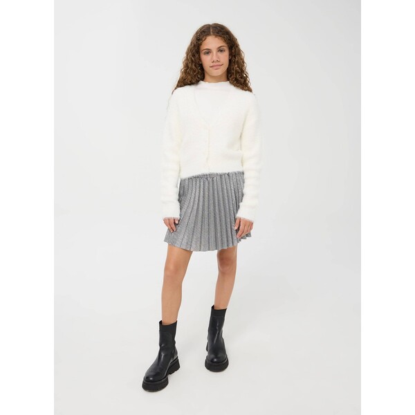 Terranova Spódnica z plisami z lureksu Srebrny SAB0068569001S012