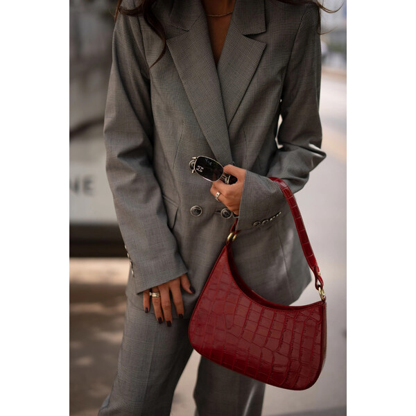 Taranko Skórzana bordowa torebka o zwierzęcej fakturze R4TO210