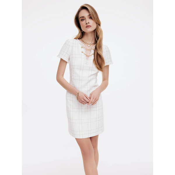 Taranko Tweedowa sukienka z krótkim rękawem A3SK71A
