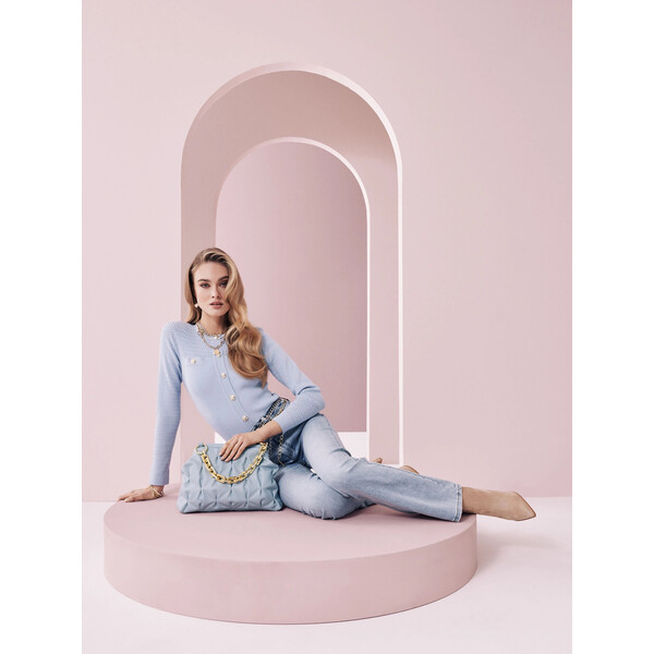 Taranko Błękitny sweter zapinany na guziki B3SW01P