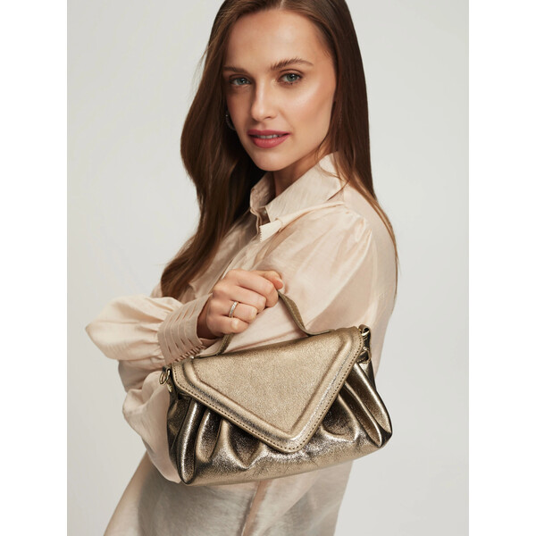 Taranko Skórzana torebka w kolorze złota R2TO120