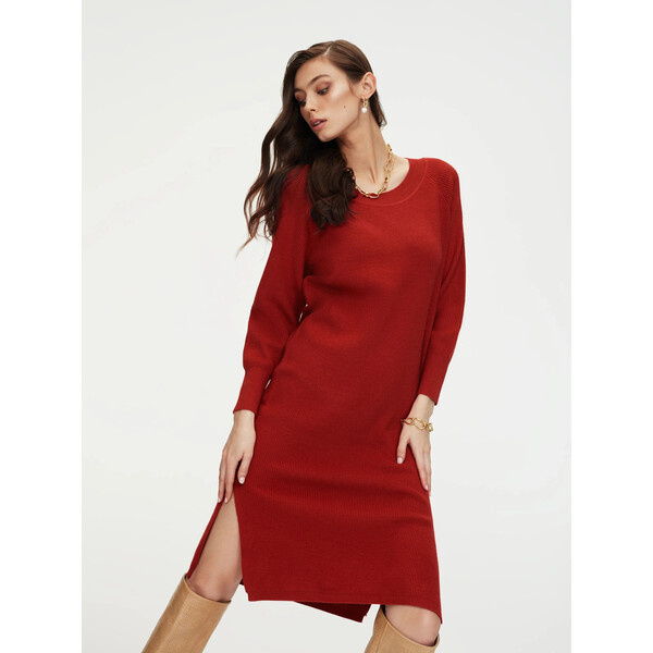Taranko Czerwona dzianinowa sukienka H2SKC1M