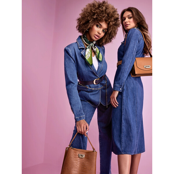 Taranko Jeansowy żakiet zapinany na guzik B3ZKU1T