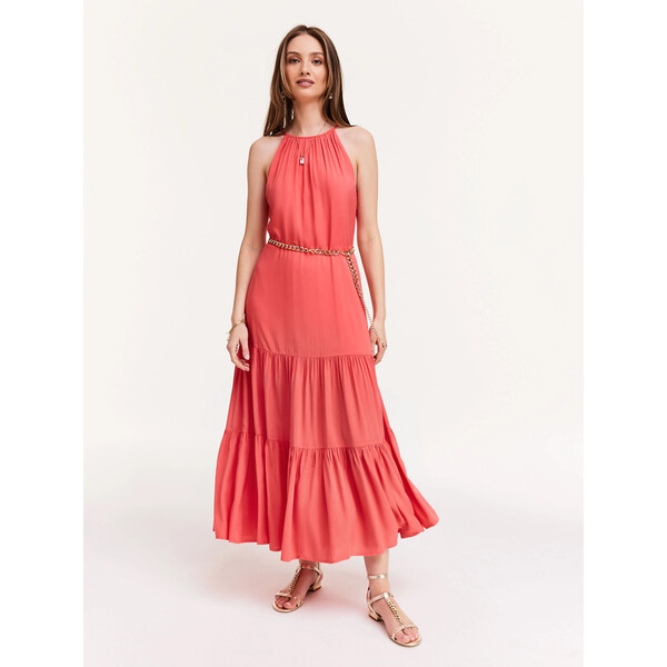 Taranko Koralowa sukienka z rayonu B3SK08M
