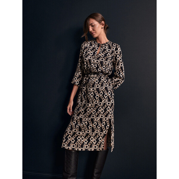 Taranko Wzorzysta sukienka midi z wiskozy G4SK23Y