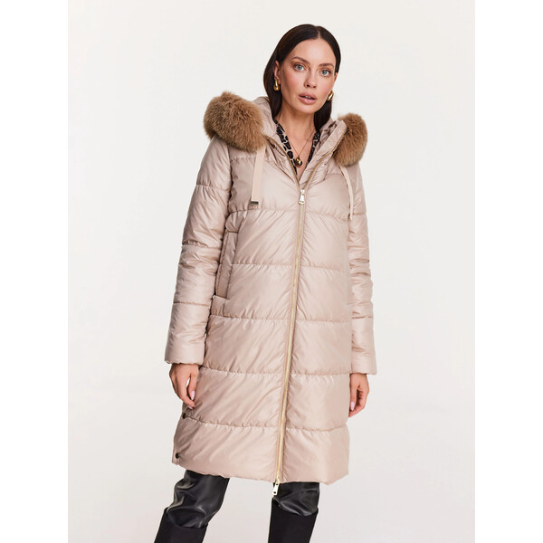 Taranko Beżowy płaszcz puchowy G4PZL1D