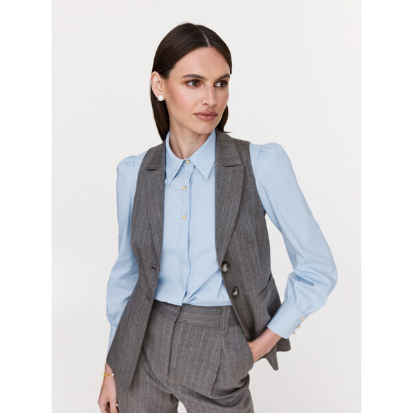 Taranko Elegancka błękitna koszula z bufkami G4KS02P